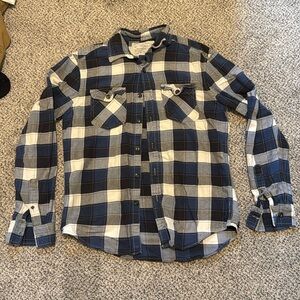 Blue and white button up flannel!
